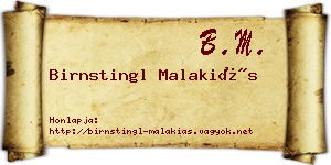 Birnstingl Malakiás névjegykártya